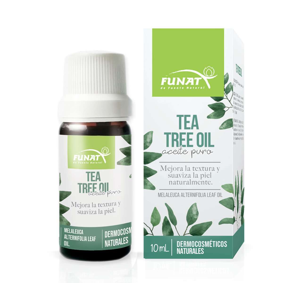 Tea Tree Oil - Aceite de Tea Tree 10 ml - Frente del empaque - Funat