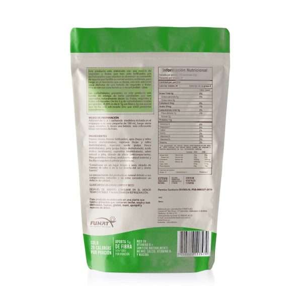 Elixir verde 165 g - Detrás del empaque - Funat