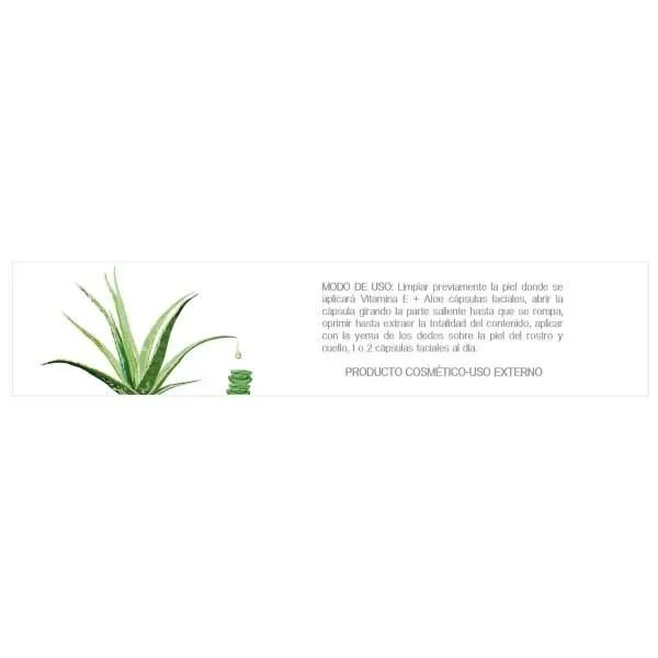 Vitamina E + Aloe vera 30 cápsulas aplicables - Detrás del empaque - Funat