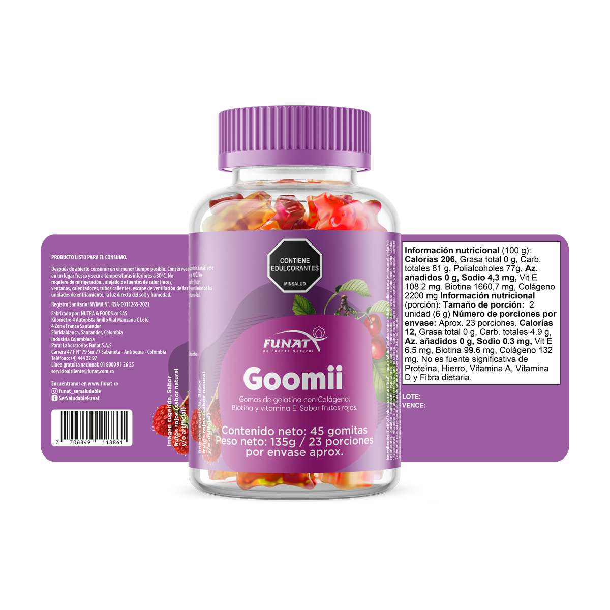 Gomitas con biotina y colágeno - Imagen 2