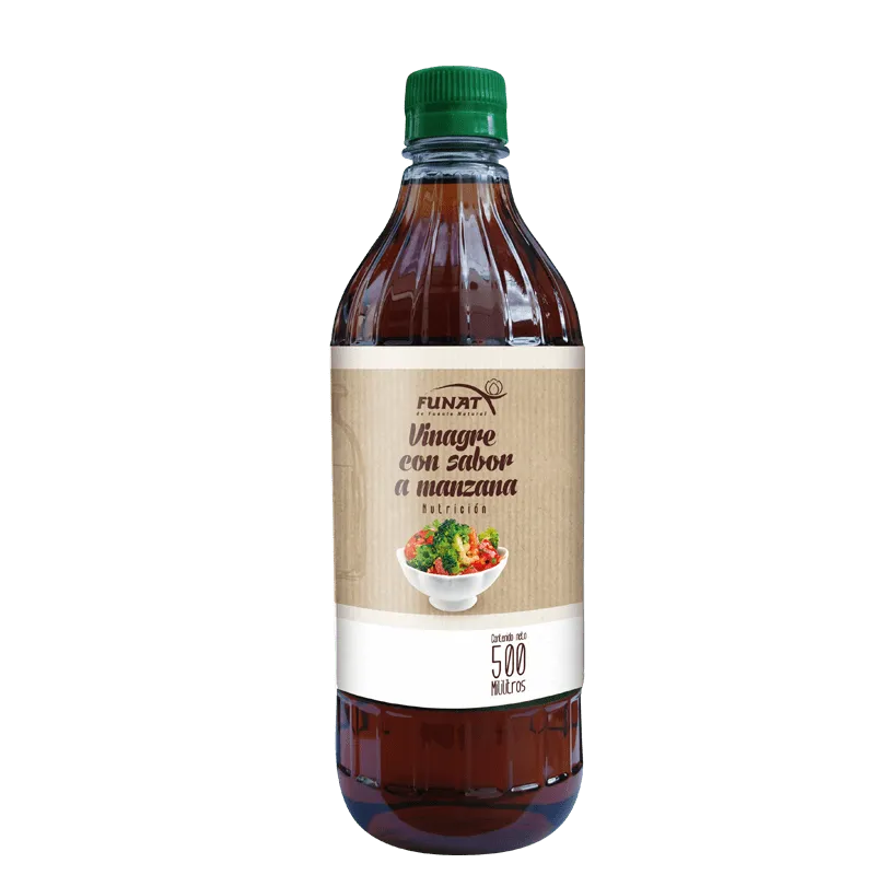Vinagre con sabor a Manzana 500 ml - Frente del empaque - Funat