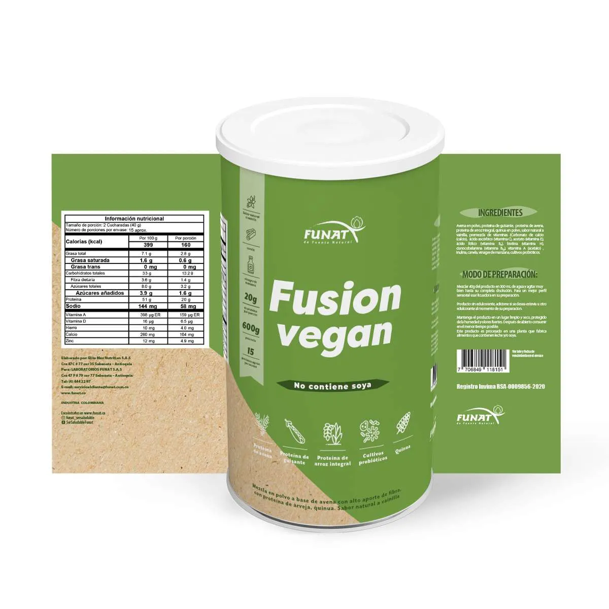 Fusion Vegan protein sin soya - Imagen 3